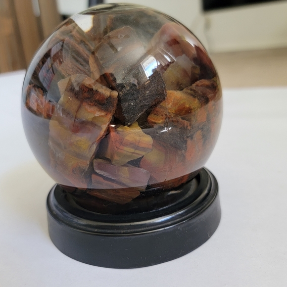 Snowglobe of Rocks | Geology Gift | Petrified Wood | Agate - Picture 3 of 5
